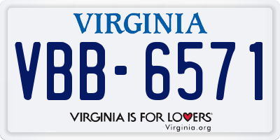 VA license plate VBB6571