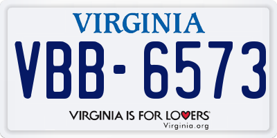 VA license plate VBB6573