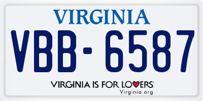 VA license plate VBB6587
