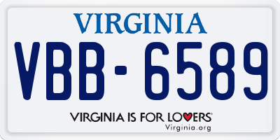 VA license plate VBB6589