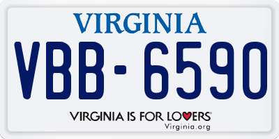 VA license plate VBB6590