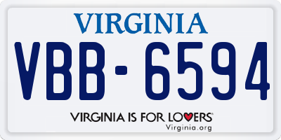 VA license plate VBB6594