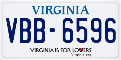 VA license plate VBB6596