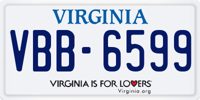 VA license plate VBB6599