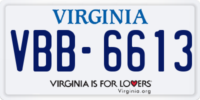 VA license plate VBB6613