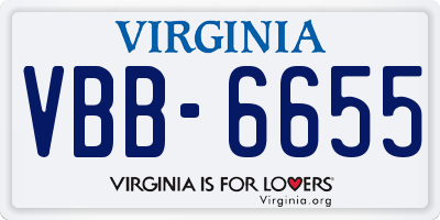 VA license plate VBB6655