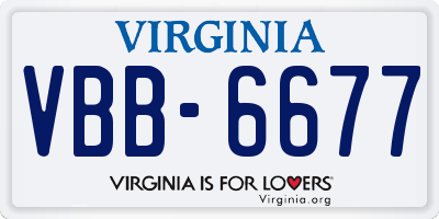 VA license plate VBB6677