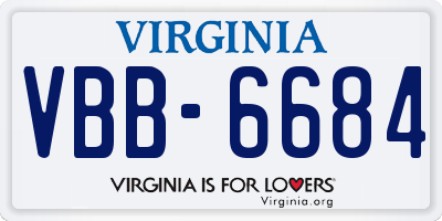 VA license plate VBB6684