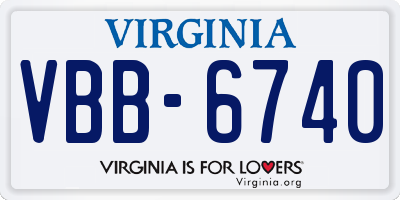 VA license plate VBB6740