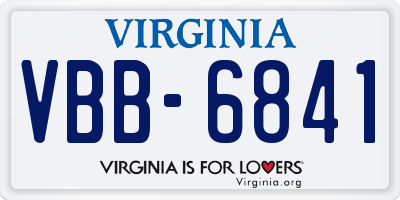 VA license plate VBB6841