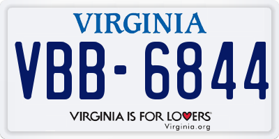 VA license plate VBB6844