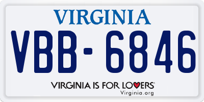 VA license plate VBB6846