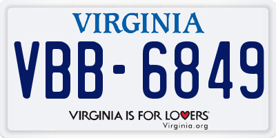 VA license plate VBB6849