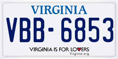 VA license plate VBB6853