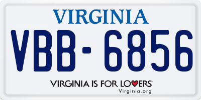 VA license plate VBB6856