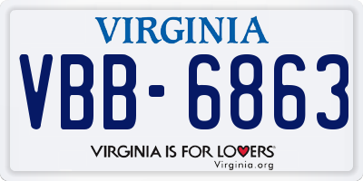 VA license plate VBB6863