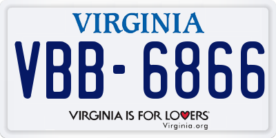 VA license plate VBB6866
