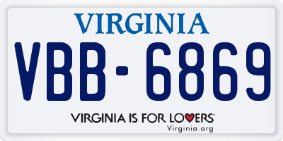 VA license plate VBB6869