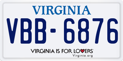 VA license plate VBB6876