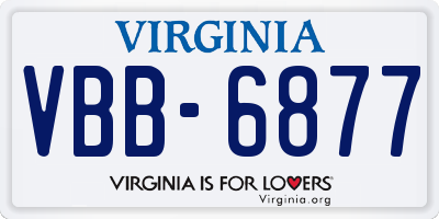 VA license plate VBB6877