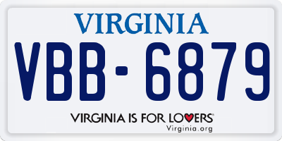 VA license plate VBB6879