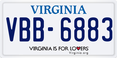 VA license plate VBB6883
