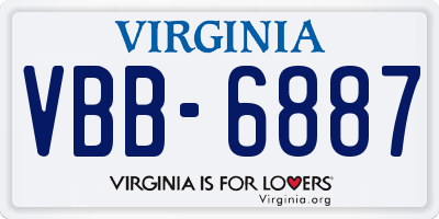VA license plate VBB6887