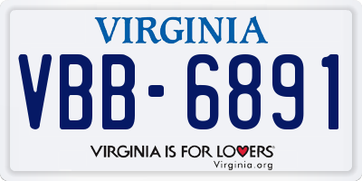 VA license plate VBB6891