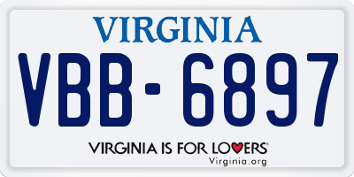 VA license plate VBB6897
