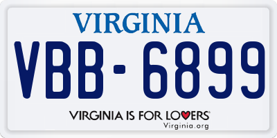 VA license plate VBB6899