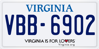 VA license plate VBB6902