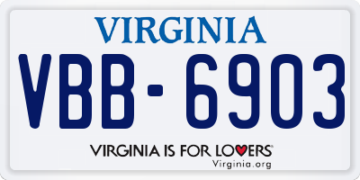 VA license plate VBB6903