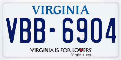 VA license plate VBB6904