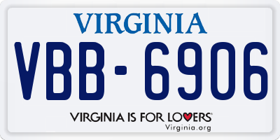 VA license plate VBB6906
