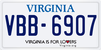 VA license plate VBB6907