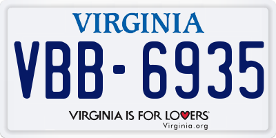 VA license plate VBB6935