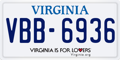 VA license plate VBB6936