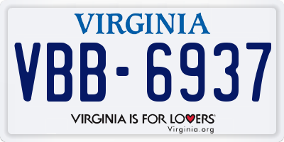 VA license plate VBB6937