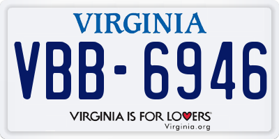 VA license plate VBB6946