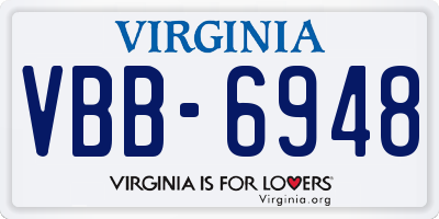 VA license plate VBB6948
