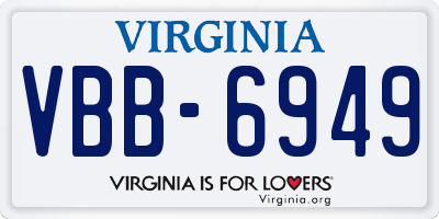 VA license plate VBB6949