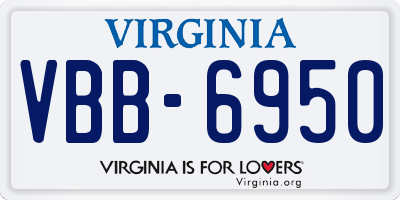 VA license plate VBB6950