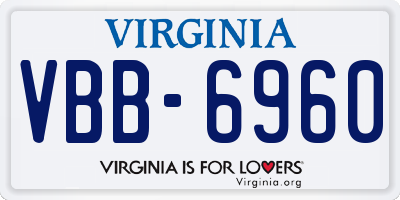 VA license plate VBB6960