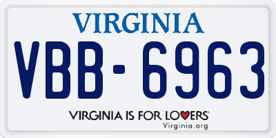 VA license plate VBB6963