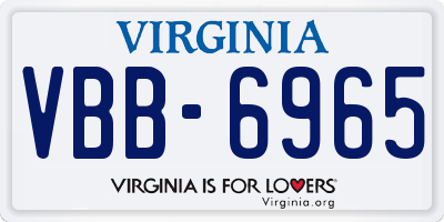 VA license plate VBB6965