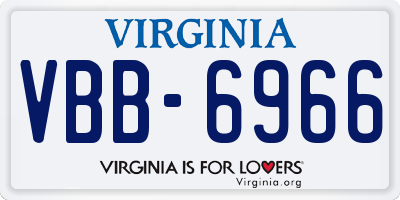 VA license plate VBB6966