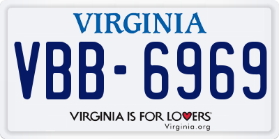 VA license plate VBB6969
