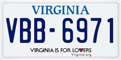 VA license plate VBB6971