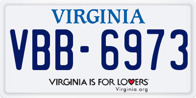 VA license plate VBB6973