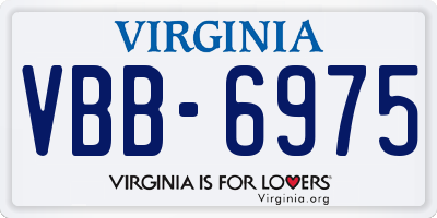 VA license plate VBB6975